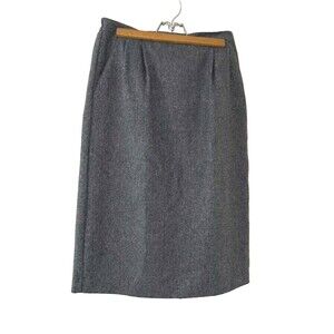 VTG BFA Classics Womens Pencil Skirt Gray 100% Wool Pleated Back Zip Size 10